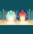 heaven and hell entrances cartoon concept vector image vector image