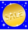 coin gold button vector image