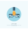 flat background with hand vector image