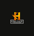 initial letter h logo with lighting thunder bolt vector image vector image