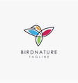 lineart flying bird logo icon template vector image