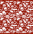 seamless red halloween pattern vector image