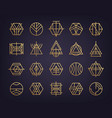 set of abstract geometric logos art deco vector image