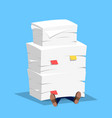 businessman under the stack of paper vector image vector image