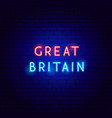 great britain neon text vector image vector image