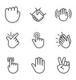 hand gesture icons set isolated on white vector image vector image