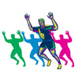 happy marathon runner running retro vector image