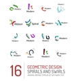 logo collection ribbon waves swirls spirals vector image vector image