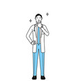 male doctor in white coats with stethoscopes vector image vector image