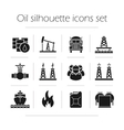 oil production silhouette icons set vector image