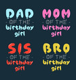 birthday girl graphic desgins set for t-shirt vector image