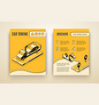 car towing road service isometric brochure vector image