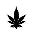 marijuana leaf black silhouette cannabinoid hemp vector image