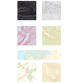 seven different abstract topographic maps vector image