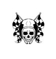 skull with helmet and flag vector image