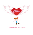 cartoon boy in love vector image vector image