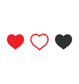 heart icon and like valentines day social nets vector image vector image