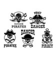 jolly roger pirate icons set vector image vector image