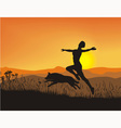 antics at sunset vector image vector image