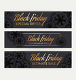 set black friday sale banners with flowers vector image