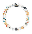 cute halloween characters elements circular frame vector image vector image