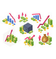 money isometric chart income growth financial vector image vector image