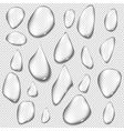 realistic pure transparent water drop with shadow vector image