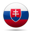 slovakia flag button with reflection and shadow vector image