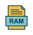 ram file document icon vector image vector image