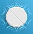 white pill on a blue background vector image vector image