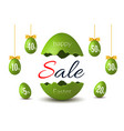 easter egg text sale happy broken egg 3d vector image