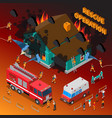 fireman isometric template vector image