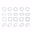 hand drawn different shape line sketch set vector image