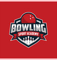 professional bowling club badge logo design vector image