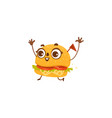funny hamburger character with happy human face vector image