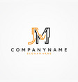 letter jm monogram symbol design minimalist vector image