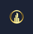 round abstract building business gold logo vector image