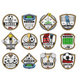 soccer or football sport game championship label vector image vector image