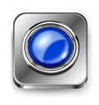 big button with metallic border on metal base vector image