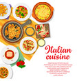 italian cuisine menu cover italy restaurant food vector image