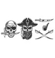 set of pirates vector image