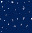 winter hand drawn snowflakes seamless pattern vector image vector image