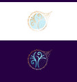 abstract life golden tree logo vector image vector image