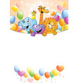 cartoon cheerful animals holiday background vector image
