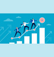 goal achievement business team running to target vector image vector image