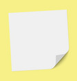 a square sheet note paper with bent lower vector image vector image