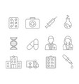medical line icons on white background editable vector image vector image