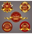 golden badges with laurel wreath vector image