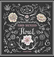 hand drawn vintage floral elements set of flowers vector image