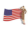army girl in retro style wearing soldiers uniform vector image vector image